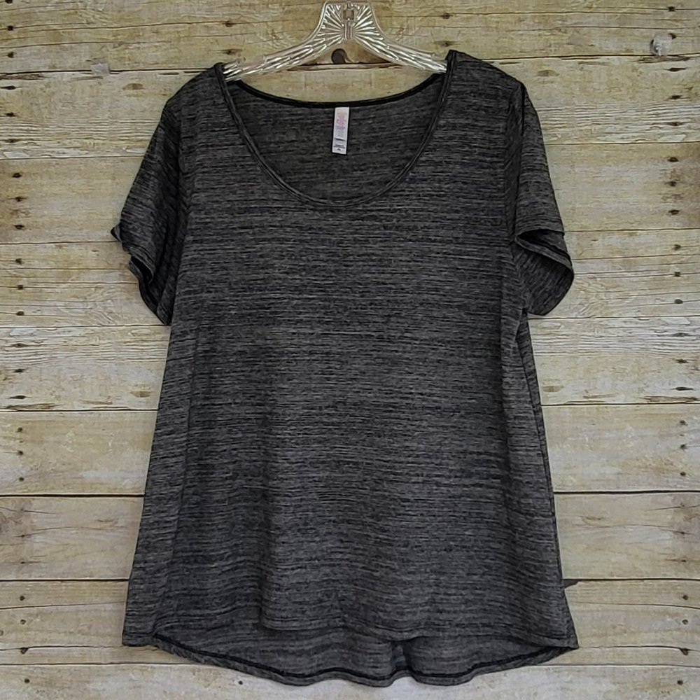 LuLaRoe Classic T XL - Black & Gray Micro Stripes